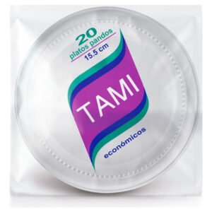 Plato de Plástico TAMI 15.5 cm Blanco – Pq x 20 un