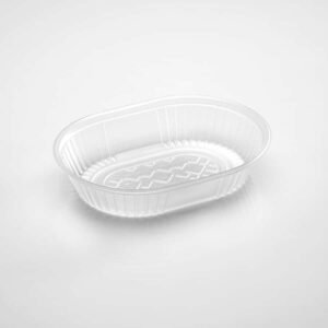 Bandeja PP ovalada, Apta Microondas, 23,3x17x4,6cm,100 unid. Precio unitario $5,62