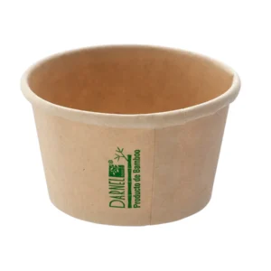 Salsera, Copa Soufleé Bambú, con Tapa Pet, 60ml, Pack 100 unid. Precio unidad $4,20