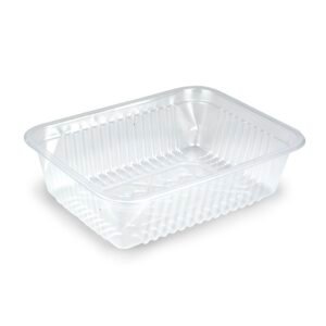 Bandeja PP rectangular, Apta Microondas, 18x13x5cm,100 unid. Precio unitario $4,45