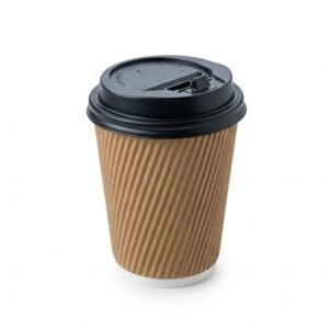 Vaso de Polipapel Doble pared Beige con Tapa  240ml Paq. 50 unid. Precio unitario $9,40